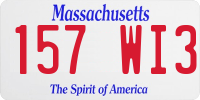 MA license plate 157WI3