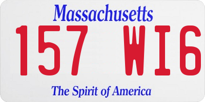 MA license plate 157WI6