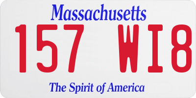 MA license plate 157WI8