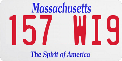 MA license plate 157WI9