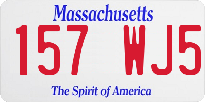MA license plate 157WJ5