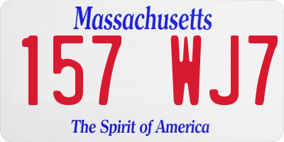MA license plate 157WJ7
