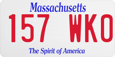 MA license plate 157WK0