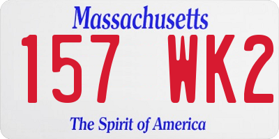 MA license plate 157WK2