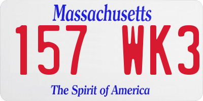MA license plate 157WK3