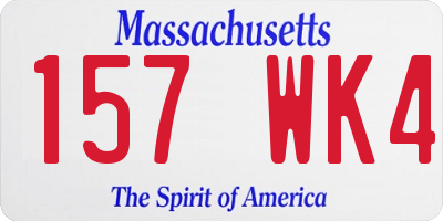 MA license plate 157WK4