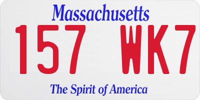 MA license plate 157WK7
