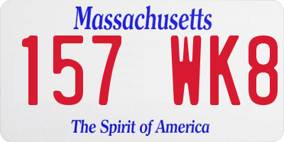 MA license plate 157WK8