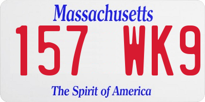 MA license plate 157WK9