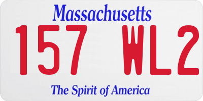MA license plate 157WL2