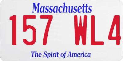 MA license plate 157WL4