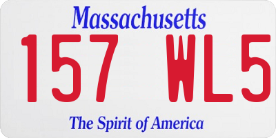 MA license plate 157WL5