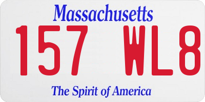 MA license plate 157WL8