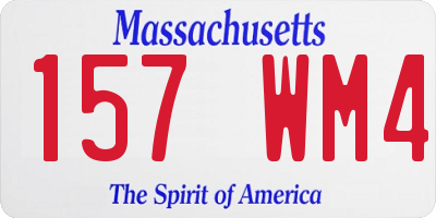 MA license plate 157WM4