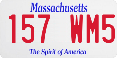 MA license plate 157WM5