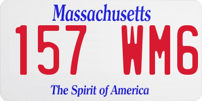 MA license plate 157WM6