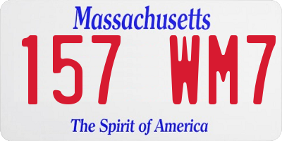 MA license plate 157WM7