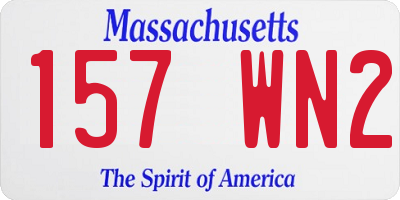 MA license plate 157WN2