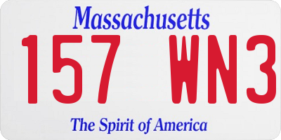 MA license plate 157WN3