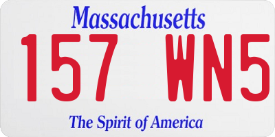 MA license plate 157WN5