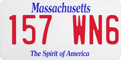MA license plate 157WN6