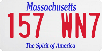 MA license plate 157WN7