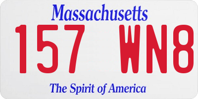 MA license plate 157WN8