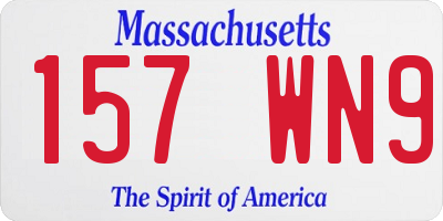 MA license plate 157WN9