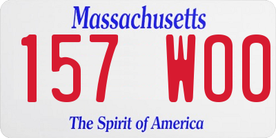 MA license plate 157WO0