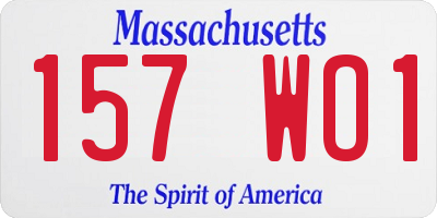 MA license plate 157WO1