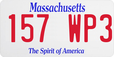 MA license plate 157WP3