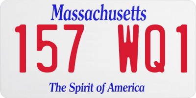 MA license plate 157WQ1