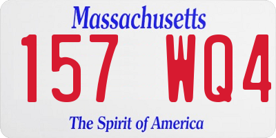 MA license plate 157WQ4