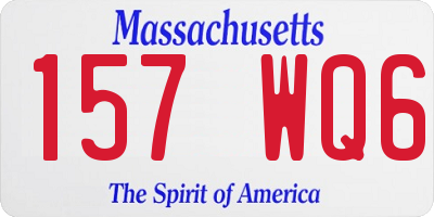 MA license plate 157WQ6
