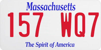 MA license plate 157WQ7