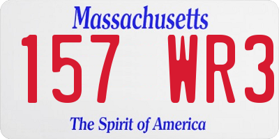 MA license plate 157WR3