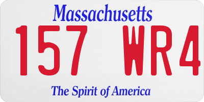 MA license plate 157WR4