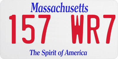 MA license plate 157WR7