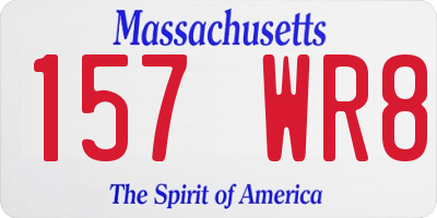 MA license plate 157WR8
