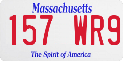 MA license plate 157WR9
