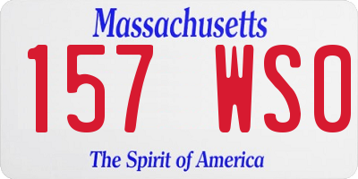 MA license plate 157WS0