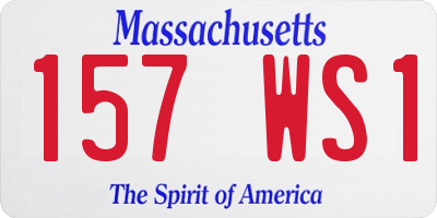 MA license plate 157WS1