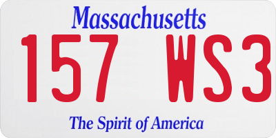 MA license plate 157WS3