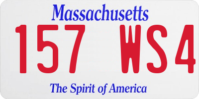 MA license plate 157WS4