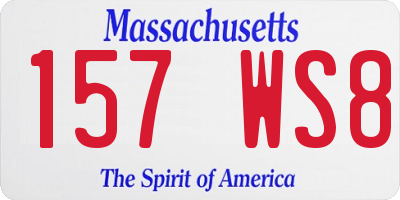 MA license plate 157WS8