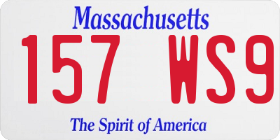 MA license plate 157WS9