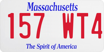MA license plate 157WT4