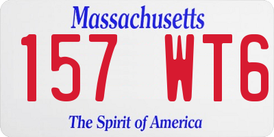 MA license plate 157WT6