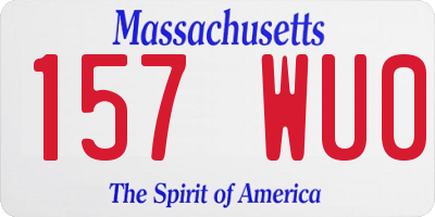 MA license plate 157WU0