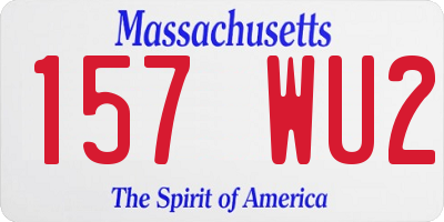 MA license plate 157WU2